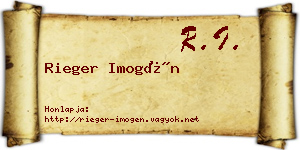 Rieger Imogén névjegykártya